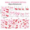 8 Sheets Flowers Wall Decals Watercolor Spring Floral Wall Sticker Colorful Peel And Stick Mural Wall Art for Home Bathroom Kitchen Decor
