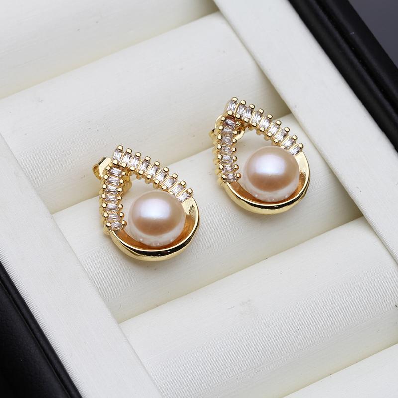White Natural Heart Pearl Earrings 925 Women,Sterling Silve Fresh water Stud Earrings Pearl Wife Girls Birthday Gift White Black