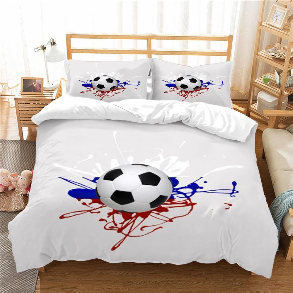 Bed Set Sports Style Duvet Cover Set Soccer Printed Quilt Cover Set Teens King Queen Size Bedding Fashion Cover Suit Luxury Bedding Cover