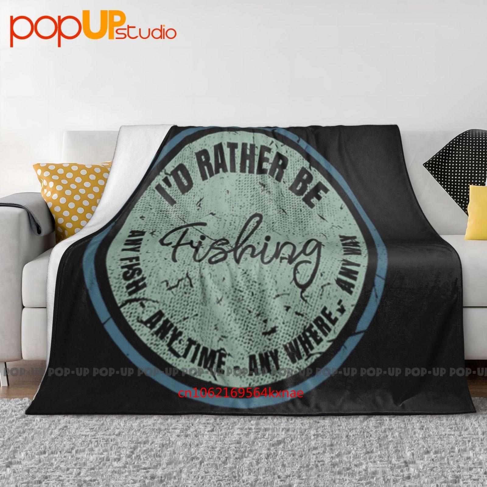 I D Rather Be Fishing Distressed Ultra-Soft Blanket Quilt Winter Sofa Cover Bed Covers 30x40in
