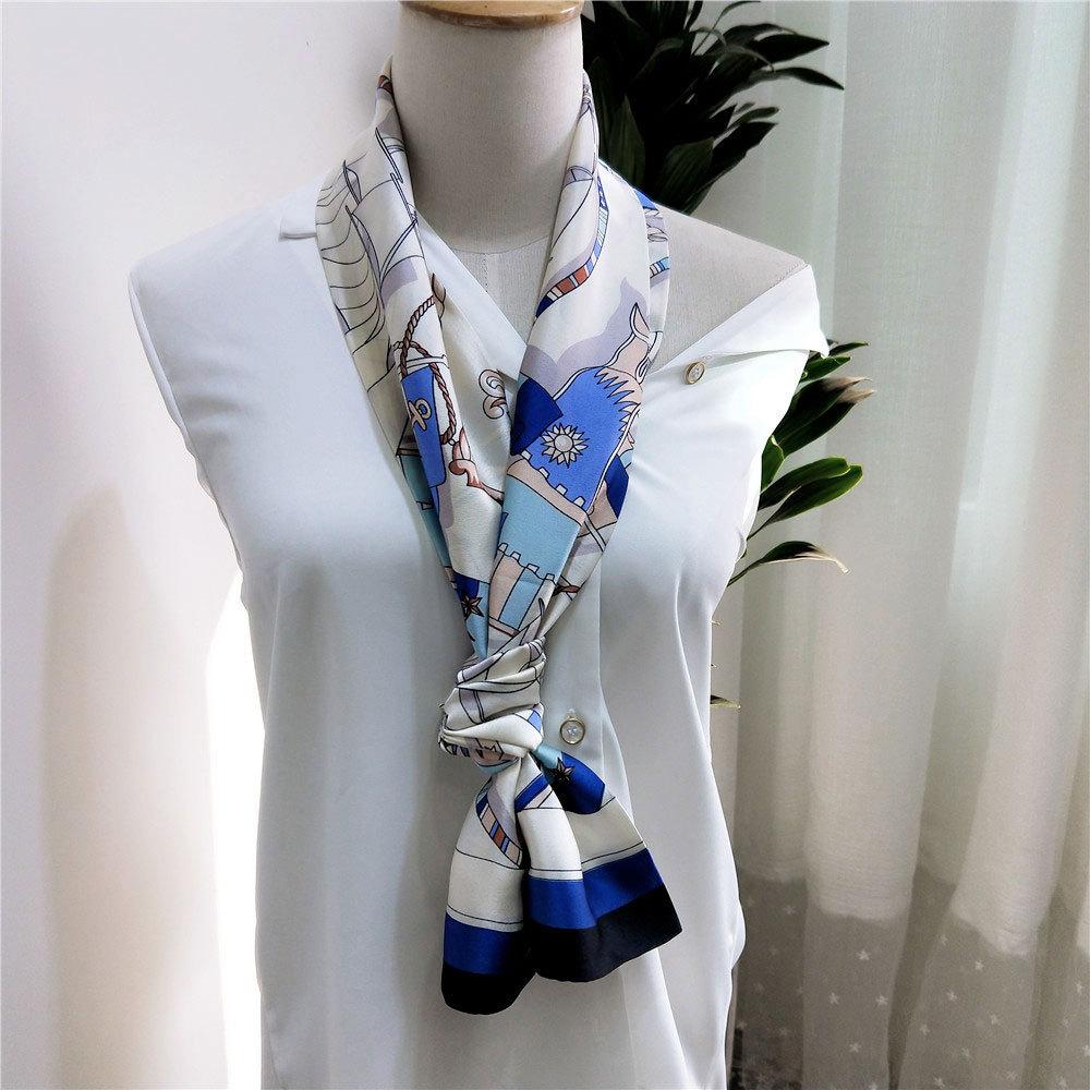 New Scarves Silk Scarves Women'S Spring And Autumn Season Long Decorative Professional Scarves Summer Thin Styles Paired With Shirts Stylish