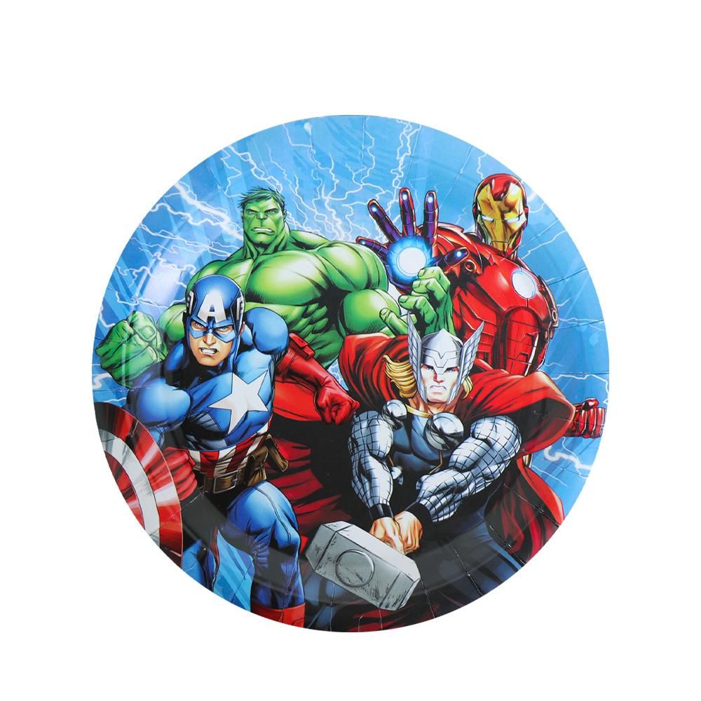 Avengers Birthday Party Supplies Disposable Cutlery Paper Plates Paper Cups Tissue Boys Birthday Party Decorations