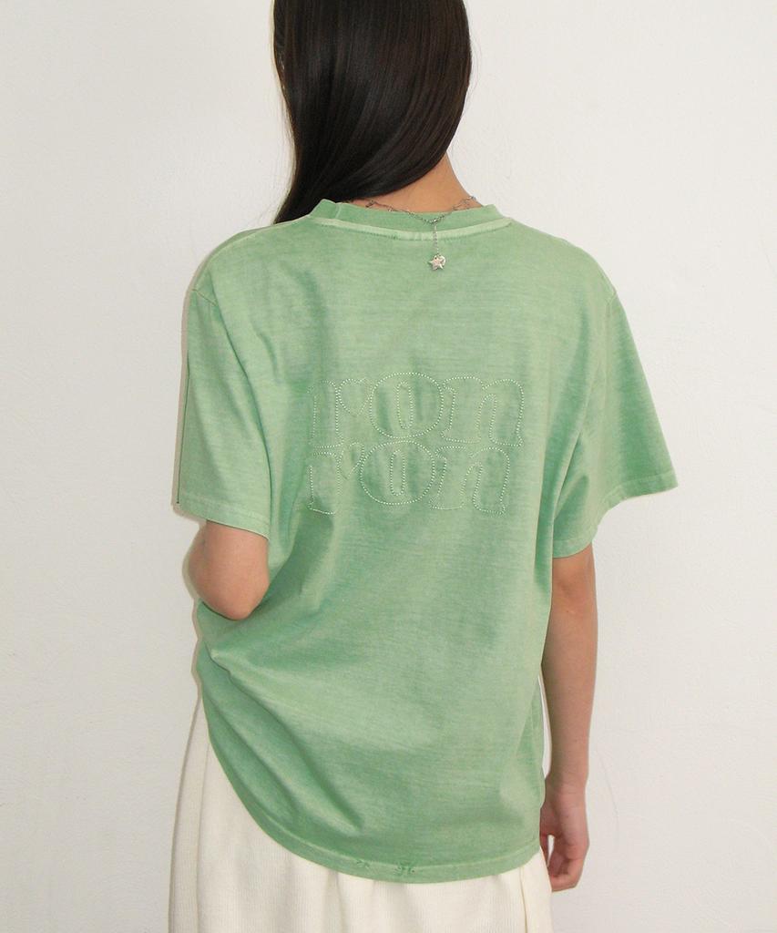 RONRON Pigment Mini Label Basic Fit T Shirt Khaki