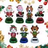 No Battery Solar Toys Powered Dancing Car Ornament, Creative Dashboard Christmas Cartoon Figure for Miniature Holiday Desktop Ornaments Auto Interior