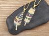 Nidin 6 Styles Irregular Patterns Elegant Feather Pendant Gold Plated Chain Necklaces For Women Accessories Bohemia Jewelry Gift