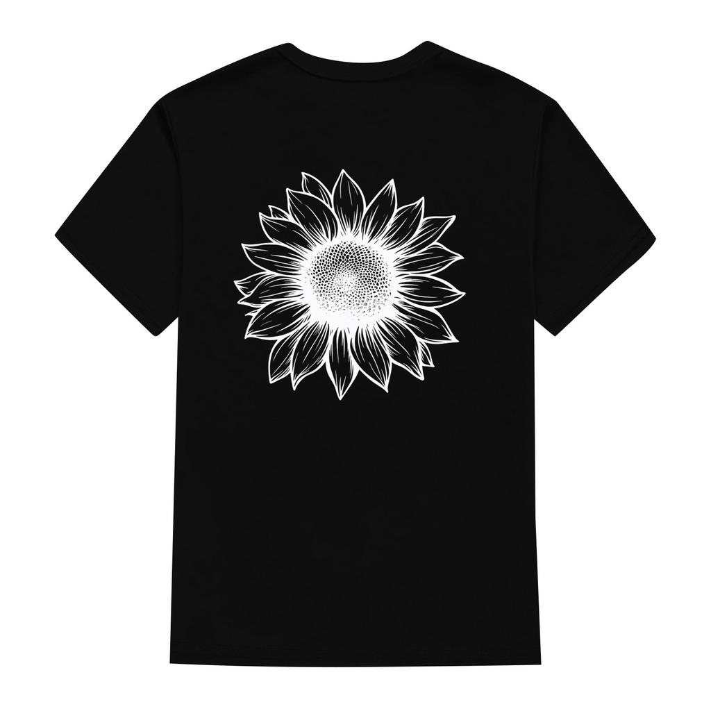 Women's Fashionable Round Neck Casual Retro Print Short Sleeved T-shirt Top