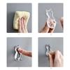 2 Pieces ABS Animal Shape Hook Punch-free Decorative Self-adhesive Replacement Simple Style Bathroom Key Hanger