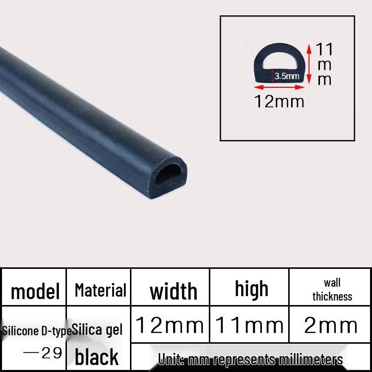 D-Shaped Silicone Sealing Strip: High-Temperature, Water-Retaining, Self-Adhesive, Anti-Collision, Shock-Absorbing for Doors & Windows