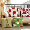 Cute Cartoon Ladybug Cushion Cover Summer Linen Pillow Case Organic Fabric Cushion Cover DoubleSided Print Sofa Home Decor