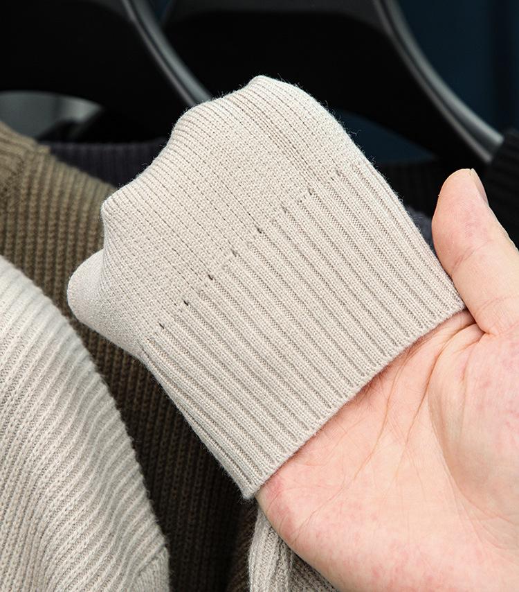 2025 Autumn/Winter High-End Men's Knitwear: Fashionable, Versatile, Thick, Casual Button-Up Sweater with Round Neck