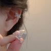 1Pair Y2K Shiny Zircon Butterfly Stud Earring Sweet Student Jewelry Accessories French Simple Crystal Clip Earrings Daily Wear