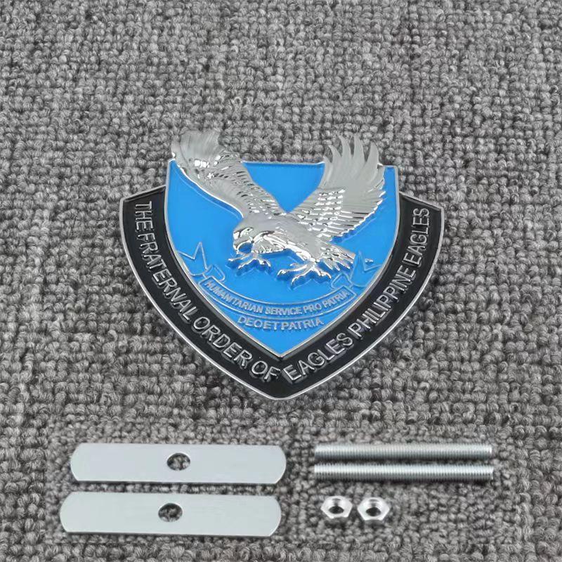 Car 3D Metal Fraternal Order of Philippine Eagles Logo Styling Decals Sticker Emblem Badge Animal Hawk Decoration Body Stickers