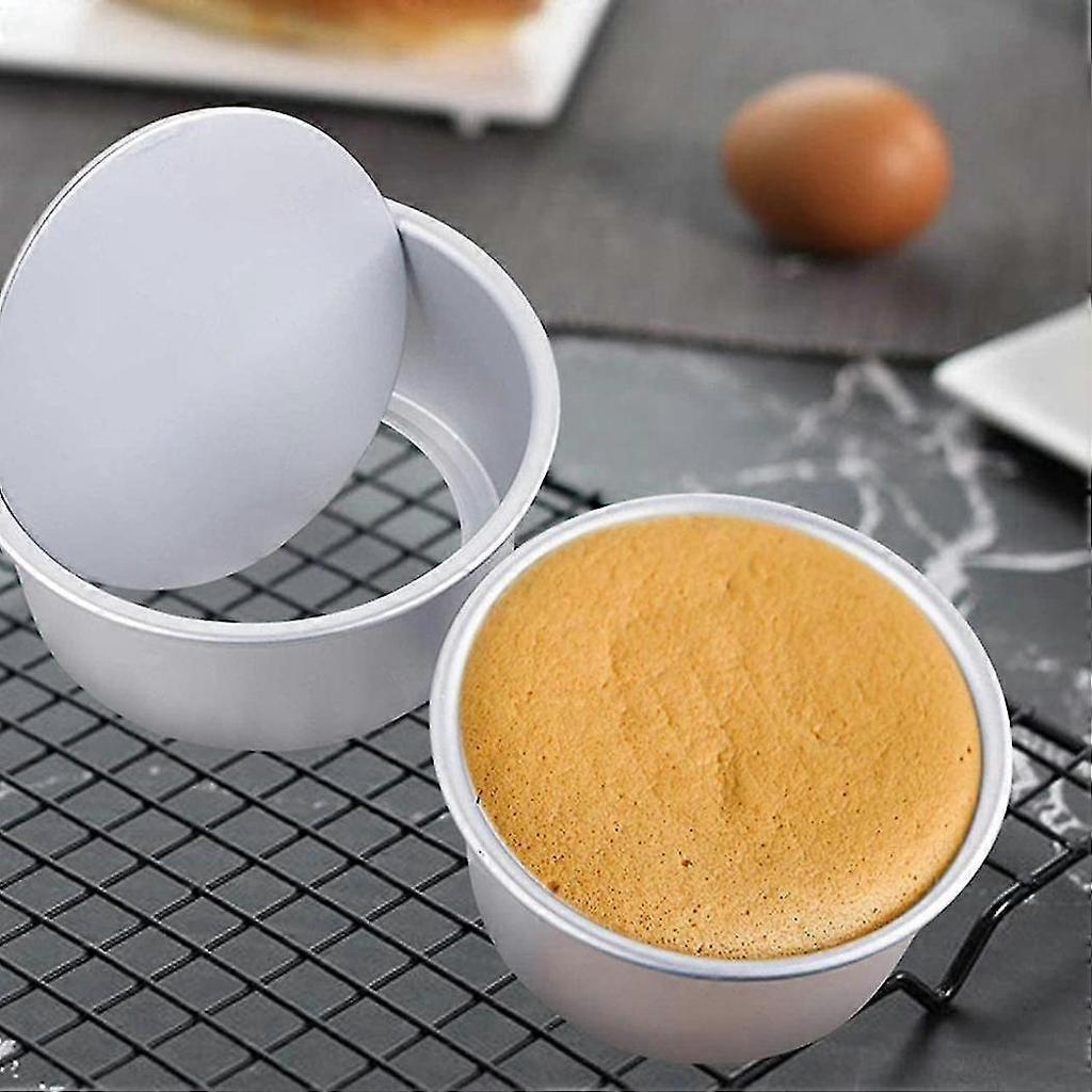 4 Inch Cake Pan, 4 Pcs Mini Cake Pan Round Tier Baking Cake Pans