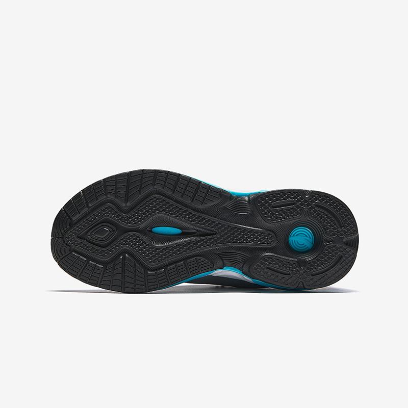 Anta Sapatos de Corrida Infantil de Couro Sintético Moda Teste de Fitness Leve Absorção de Choque Cano Baixo Tênis Infantil Prateado Preto Azul A12435514N-3