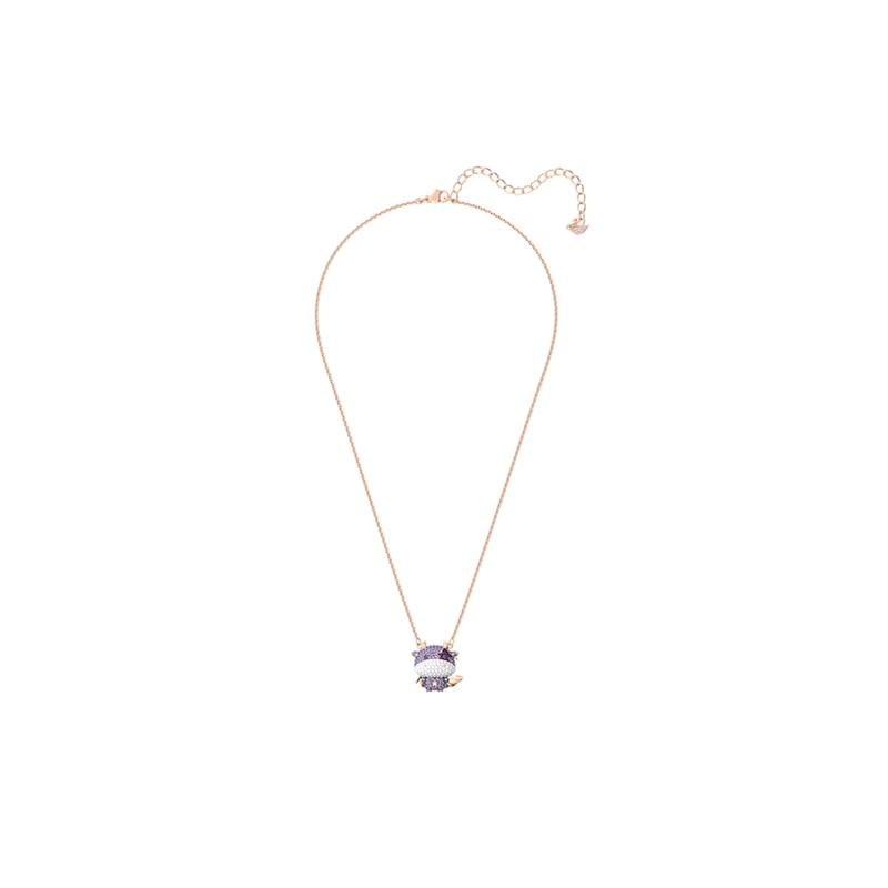 Swarovski Little LITTLE Colorful Cow Cute Gold Plated Necklace Women's Purple 5599162