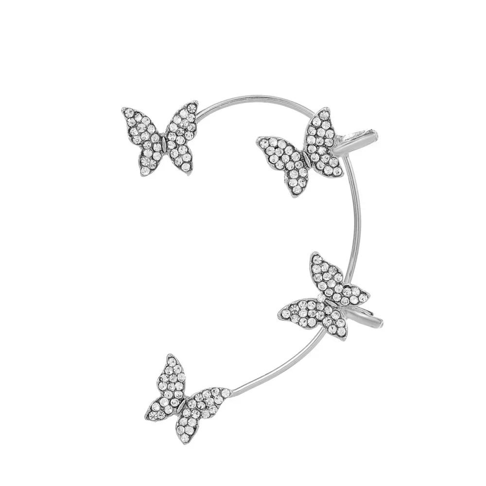 Gold Silver Color Butterfly Ear Clips Without Piercing For Women Ear Cuff Clip Earrings Wedding Fashion Aesthetic Korean Jewelry