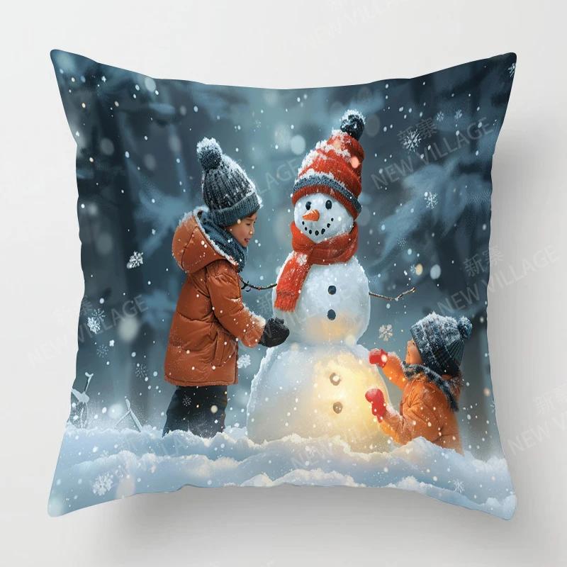 Dekoratives Kissen Wohnzimmer Deko Überwurf Kissenbezug 40*40 40X40Cm 60X60Cm 45X45Cm 50X50Cm Pflanze Winter Frohe Weihnachten