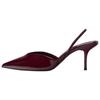 Elegant Patent Leather Pointed Toe Ankle Strap Stiletto Heels Women Heels Crimson 12235510-38