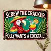 Brand Metal Parrot Wall Sign - Fun Aluminum Bar Decor with "Never Mind the Cookies" Quote - Vintage Retro Cocktail Home Decor