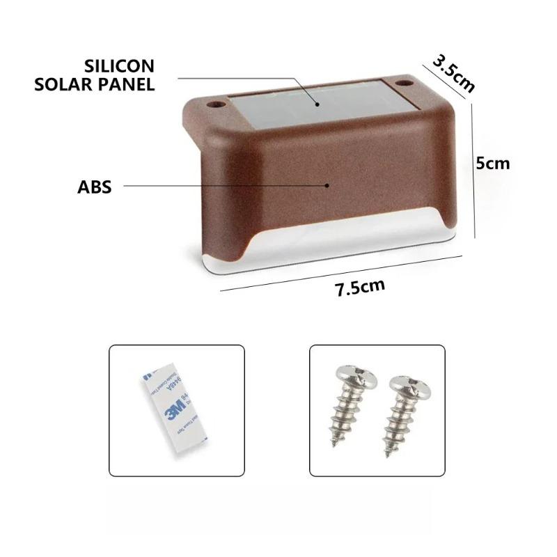 Solare Stufenleuchten für den Außenbereich Warmweiße LED Wasserdichte Treppenwegbeleuchtung für Garten Terrasse Zaun Balkondekoration Solarenergie