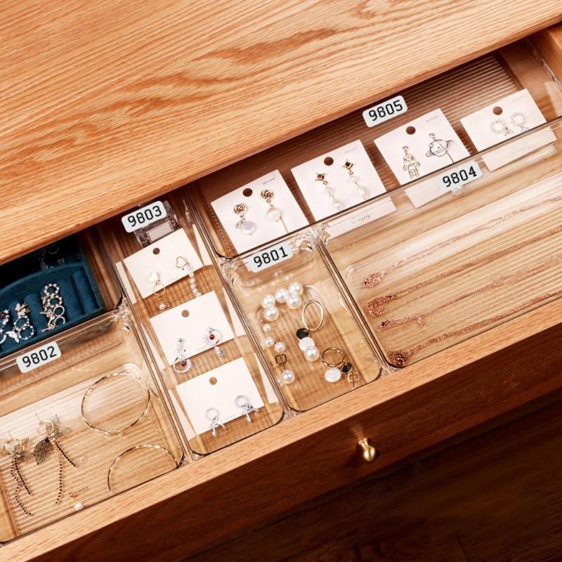 Delicate Bathroom Vanities Tray Organizers Functional Clear Organization Drawers Versatile Storage Solution for Home Use
