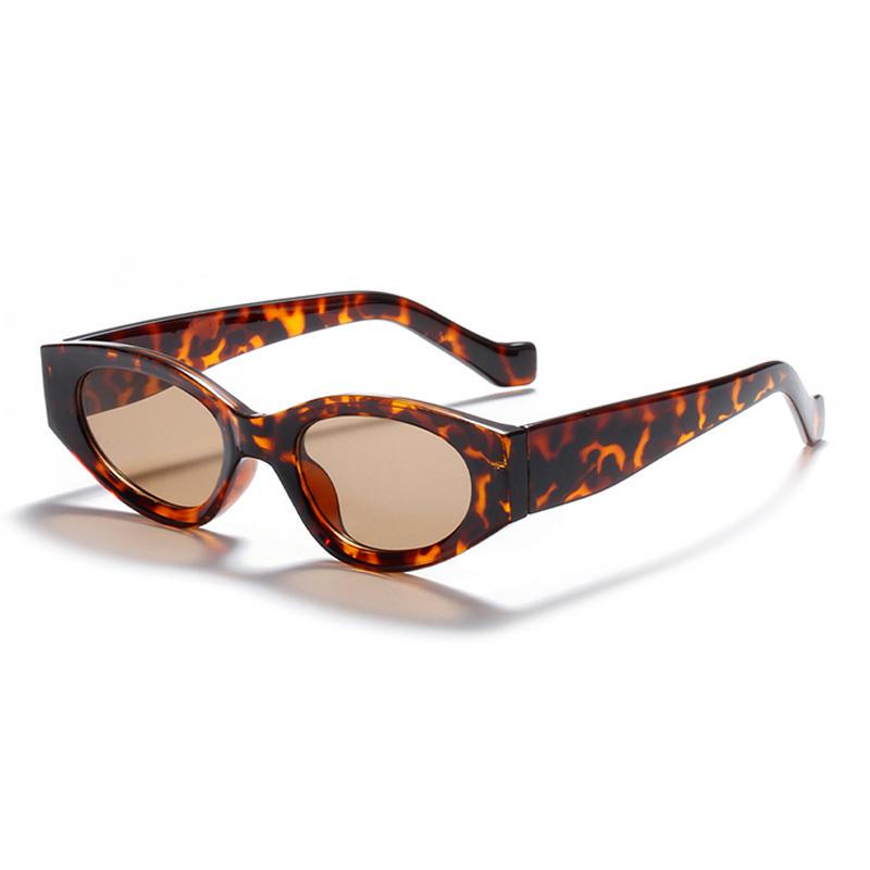 SHAUNA Fashion Small Cat Eye Sunglasses Women Fluorescent Green Leopard Eyewear Vintage Men Sun Glasses Shades UV400