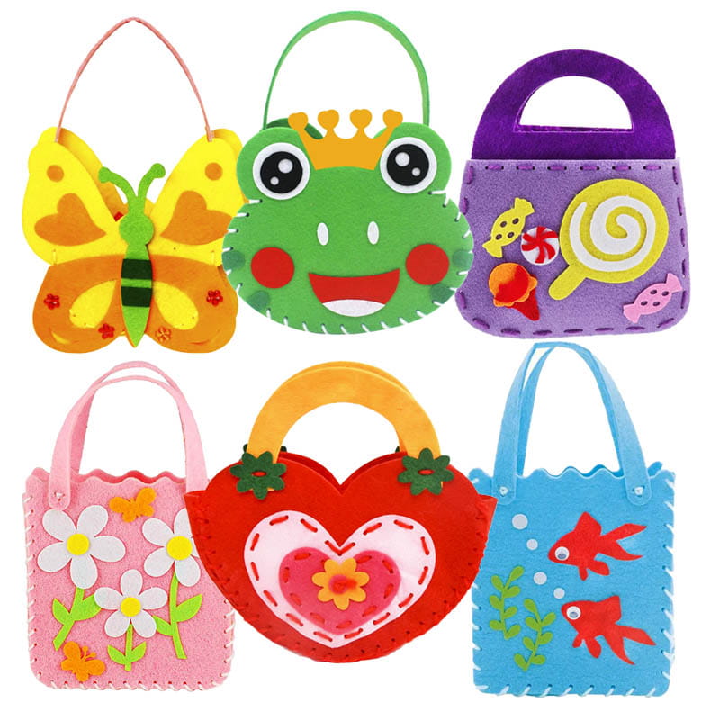 Colorful Bags - Felt DIY Sewing Kit - 6 Pieces
