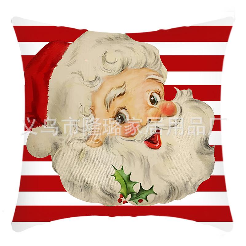 New Christmas Linen Pillow Cover Gingerbread Man Print Car Cushion Seat Pillow