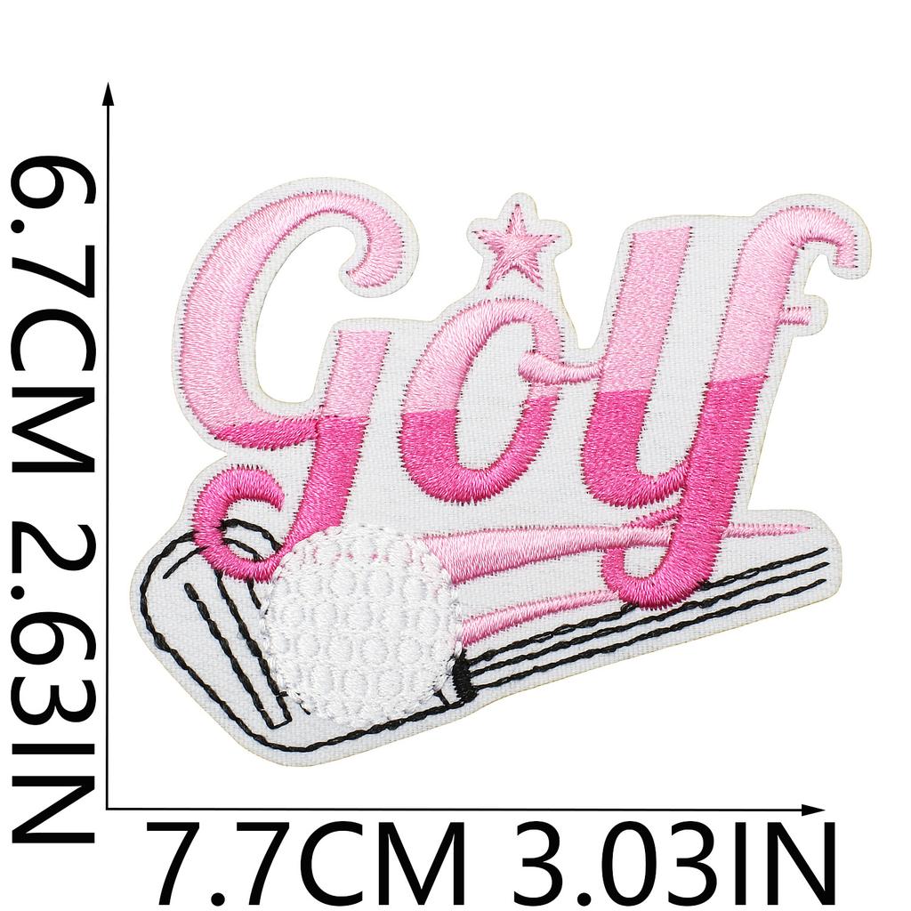 Golfbroderi Stoffklistremerke Golf Datamaskinbroderi Etikett Klær Veske Dekorasjon Flaggbroderi Klistremerke Varmepåføring