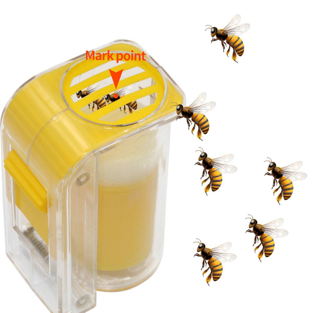 1PCS Rearing Queen Bee Marking Catcher Plastic Handed Marker Bottle Plunger Plush Beekeeper Tool Garden Bee Tools