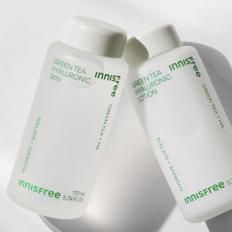 Innisfree Grüner Tee Hyaluron Hautpflege Set – Feuchtigkeitsspendendes & Ausgleichendes Tägliches Hautpflege Duo