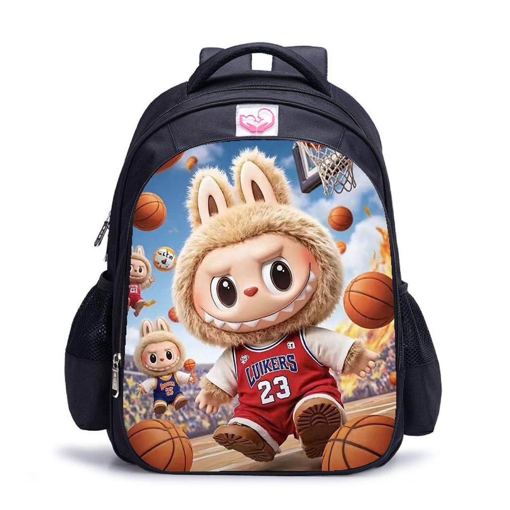 Labubu Trendy Children's Kindergarten Schoolbag Black Men's and Women's Backpack Cartoon Student Backpack 5529