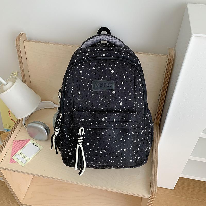 Schoolbag High-value Schoolbag for Girls, Cute and Sweet Stars for Junior High School Students, Light and Large-capacity Backpack Wholesale