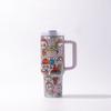 0oz Car Cup Thermos Cup Bingba Cup with Handle Strap Straw Cup