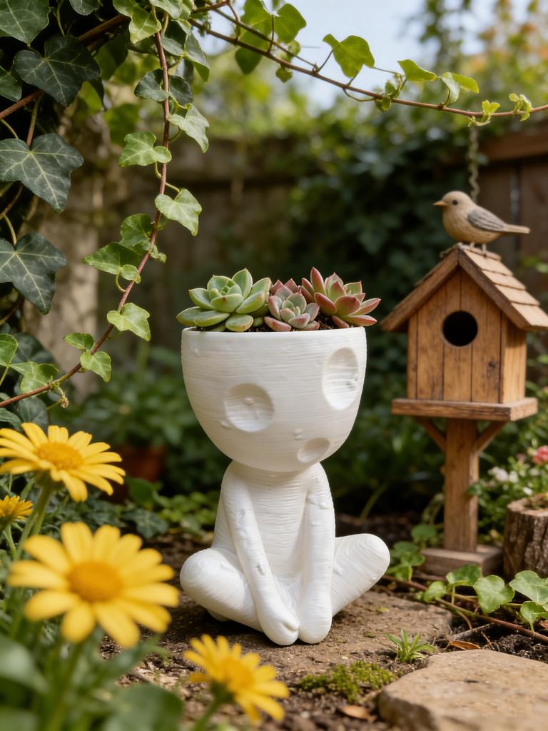 Miniso Tree Elves Planter Pot Gardening Pot Small Plant Holder Plant Flower Pots for Indoor Plants Balcony Decoration Ornament