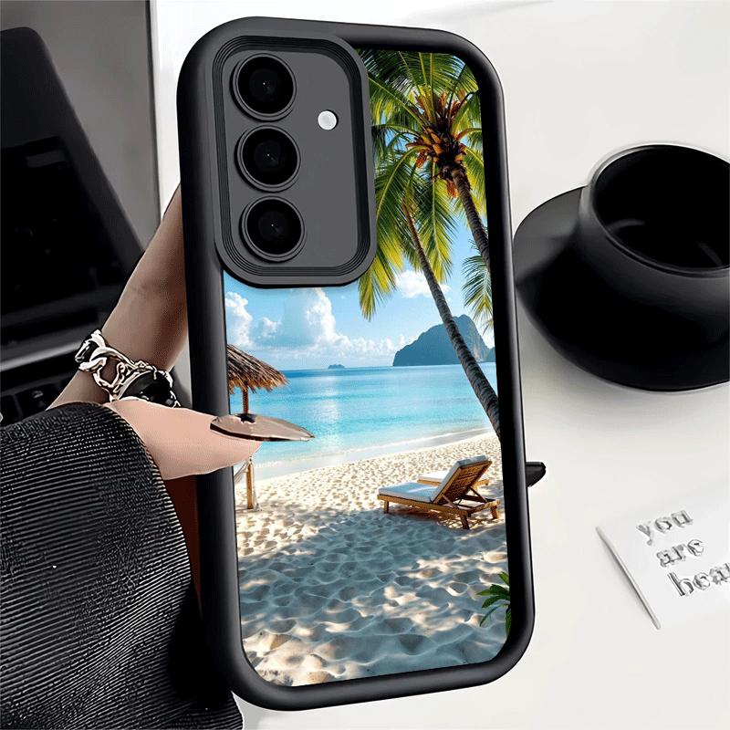 Phone Case for Samsung Galaxy A17 A16 A15 A14 A13 Summer Beach Sea Palm Tree Vacation A56 A36 A26 A55 A35 A25 A54 A34 A24 A53 A3