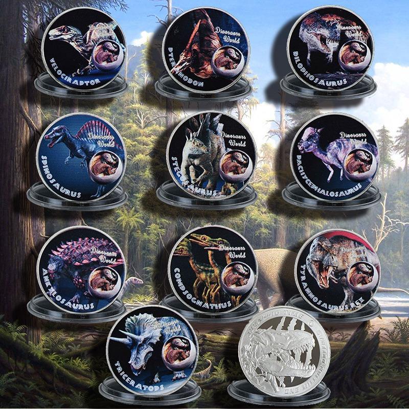 Monete Metalliche Commemorative Collezione Dinosauri, Intorno, Gioca con Medaglie Commemorative, Monete Attrazione Turistica