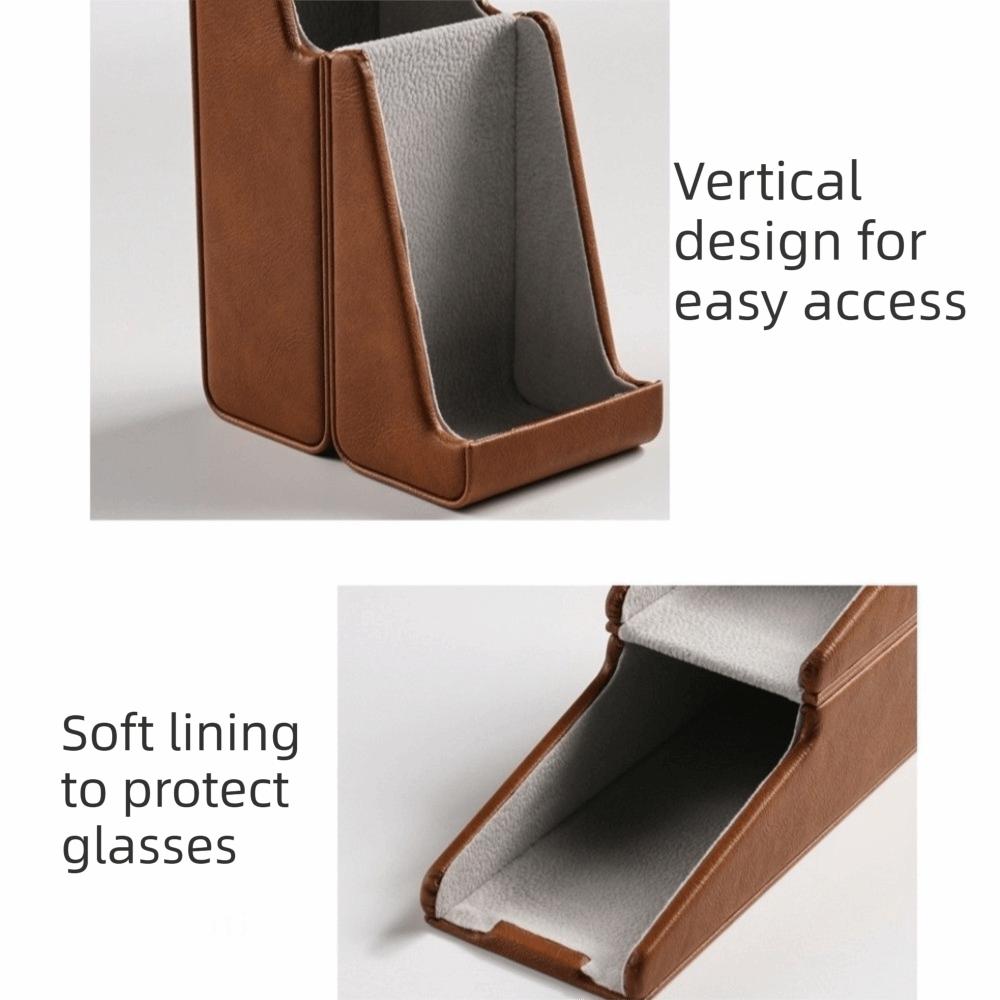 PU Leather Glasses Storage Case Foldable Sun Glasses Holder Eyewear Storage Box Myopia Glasses