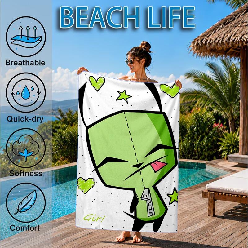 Alien Invasion Pattern Beach Towel, Microfiber Beach Towel, Perfect For Pool, Beach, Travel, Home Decor Beach Party Fan Gifts