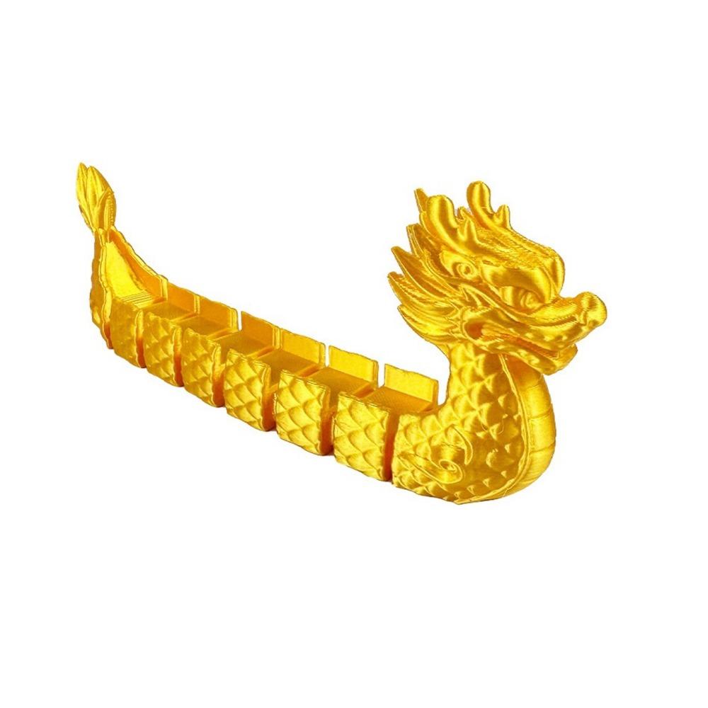 

Realistic Articulated Chinese Dragon Plastic Simulated Dragon Ornament Car Decoration золотой