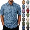 Men's Casual Short Sleeve Button Down Shirt Lightweight Breathable Fabric Classic Fit with Front Pocket Camouflage Print