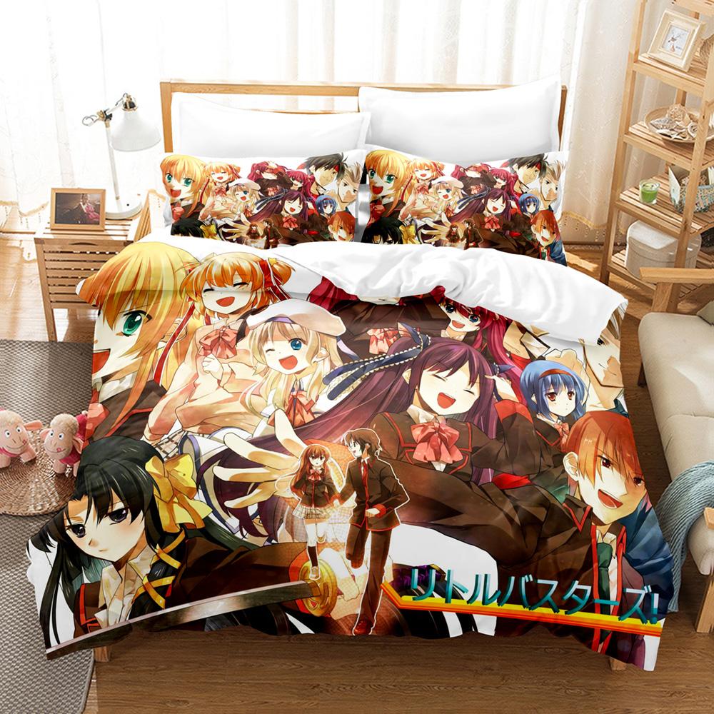 3D Cartoon Anime Bedding Set Cartoon Beauty Quilt and Pillowcase 2/3 Pieces AU140 * 210 Full Size Luxury Washable Home Textile Home Gift