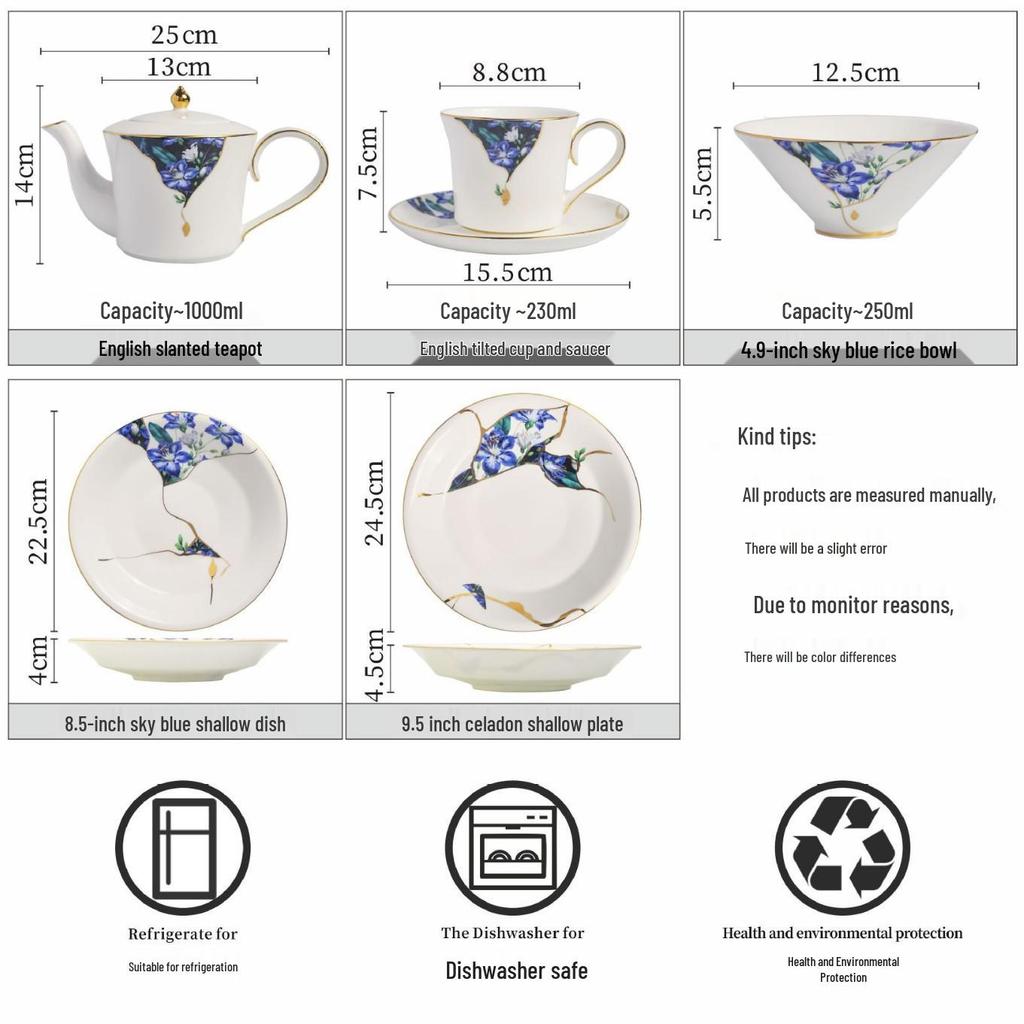Elegant Bone China Coffee Cup & Saucer Set for Afternoon Tea - Exquisite Ceramic Bowls, Dishes, Plates In a Gift Box for Home Use.