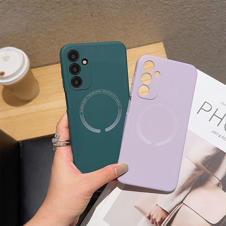 Suitable for Samsung A55 Mobile Phone Case A54 A15 Liquid Magnetic S24ultra Silicone S21s22s23 Soft Case