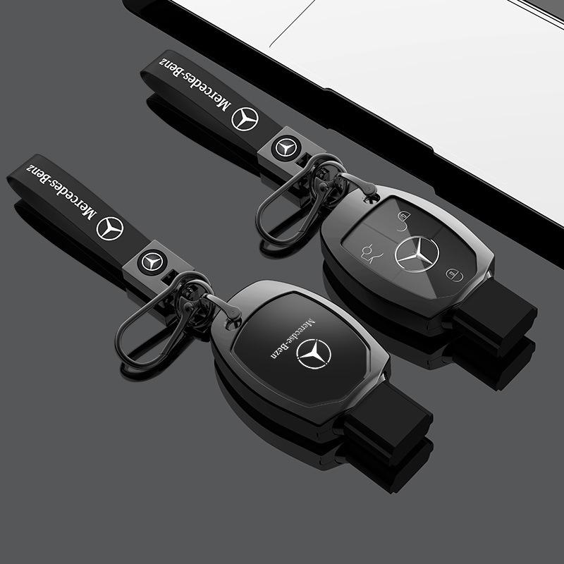 Carbon Fibre TPU Car Key Case Cover Shell Buckle Keychain For Mercedes Benz A B C S Class AMG GLA CLA GLC W176 W221 W204 W205