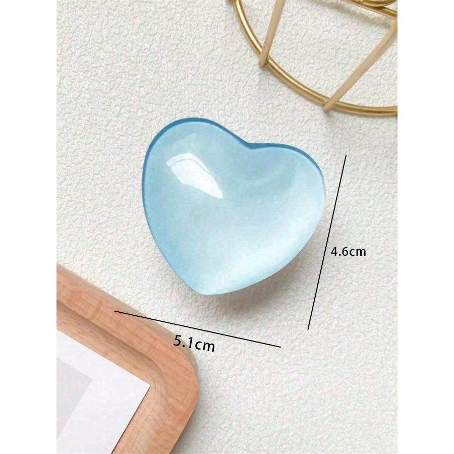 

1pc Glass Crystal Star Shaped Phone Grip Holder, Colorful Glass Heart Crystal Ball Design Ins Style Smartphone Expandable белый