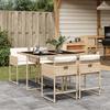 Vidaxl 5-Cz. Gartenmöbel-Set mit Kissen, Beige, Polyrattan