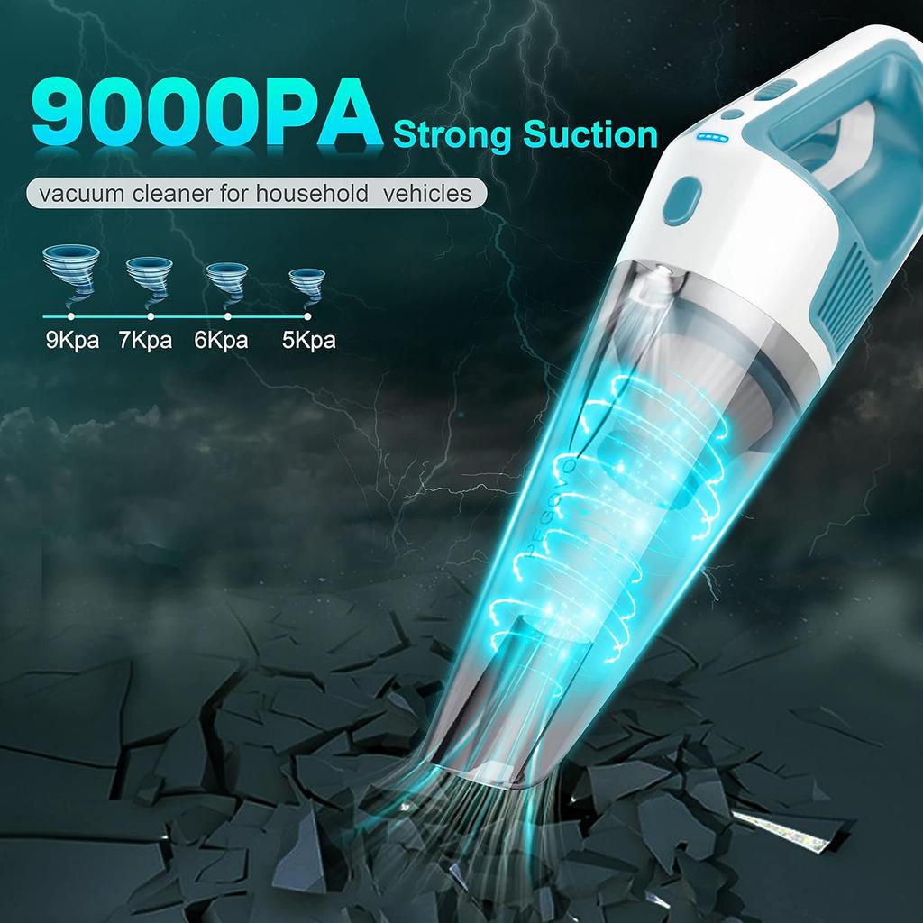 Car Vacuum Cleaner High Power 9000PA, Handheld Car Vacuum,Mini Portable Handheld Vacuum, Corded Wired Vacuum Cleaner for Car Cleaning-Deep Detailing