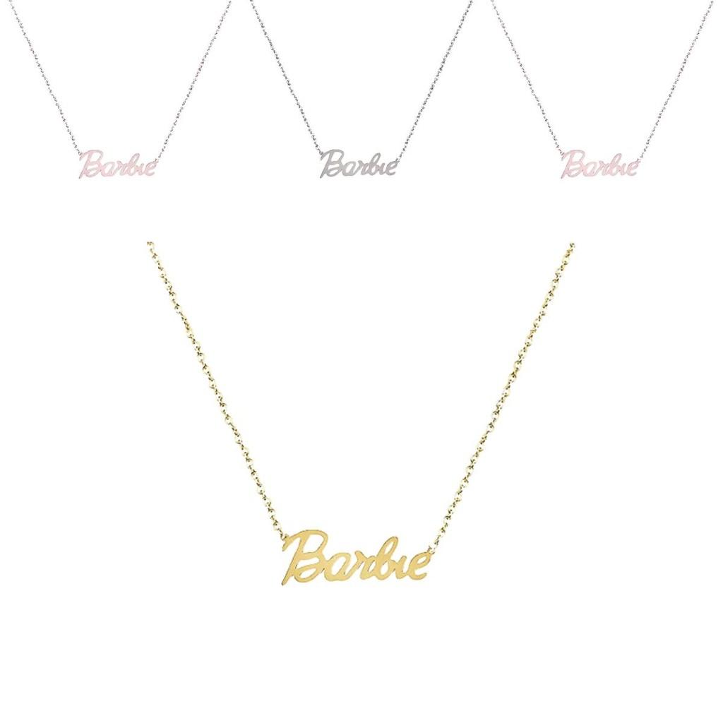 Barbie Alphabet Necklace Stylish And Sweet Stainless Steel Jewelry
