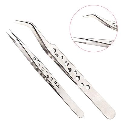 Straight Stainless Steel Nippers Clip Tool Eyelash Tweezer Rhinestones Picker Extensions Grafting